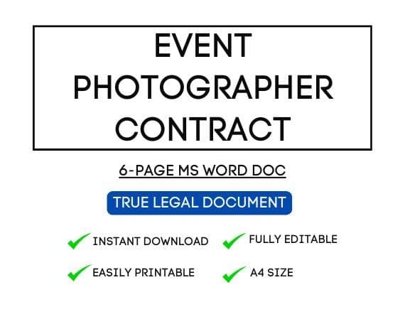Event Photographer Contract Template for Airbnb Hosts