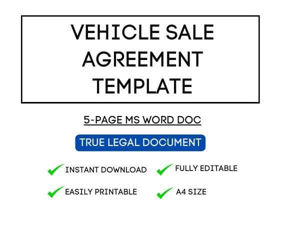 Vehicle Sale Agreement Template for Airbnb Hosts