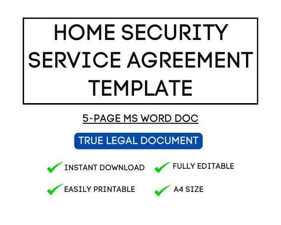 Home Security Service Agreement for Airbnb Hosts