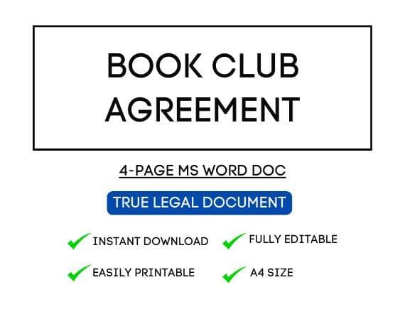 Customizable Book Club Agreement Template for STR Hosts