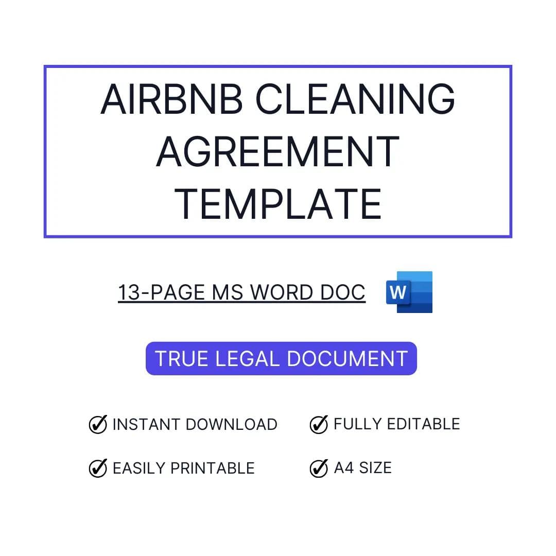 Cleaning Contract Template for Vacation Rental Hosts
