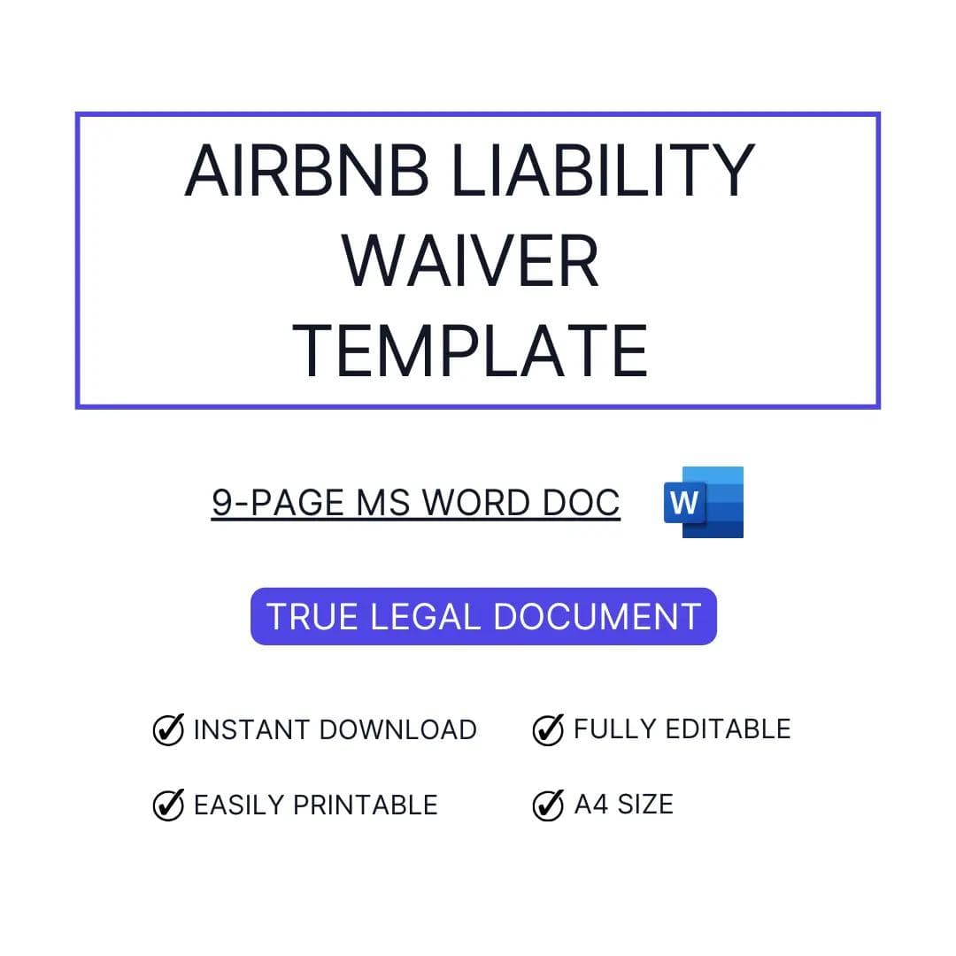 Airbnb Liability Waiver Template for STR Hosts
