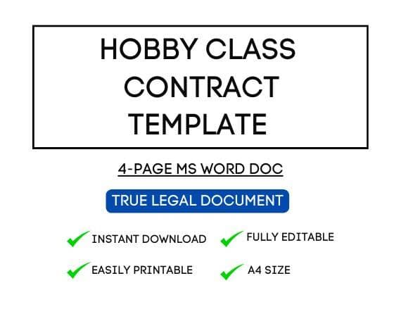 Airbnb Hobby Class Contract Template for STR Hosts