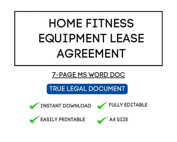Airbnb Home Fitness Equipment Lease Template for Hosts