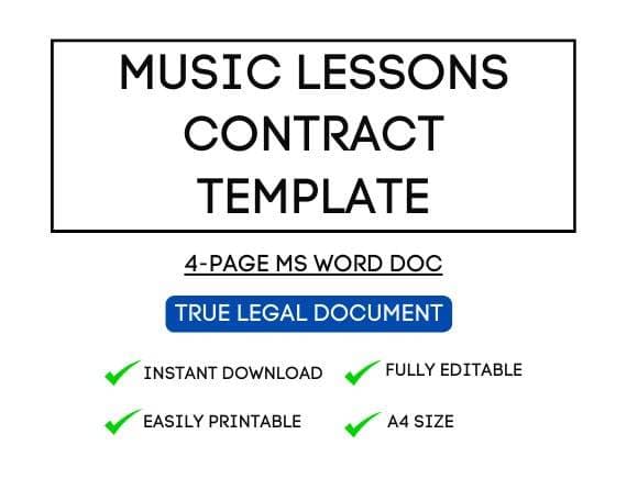 Music Lessons Contract Template for Airbnb Hosts