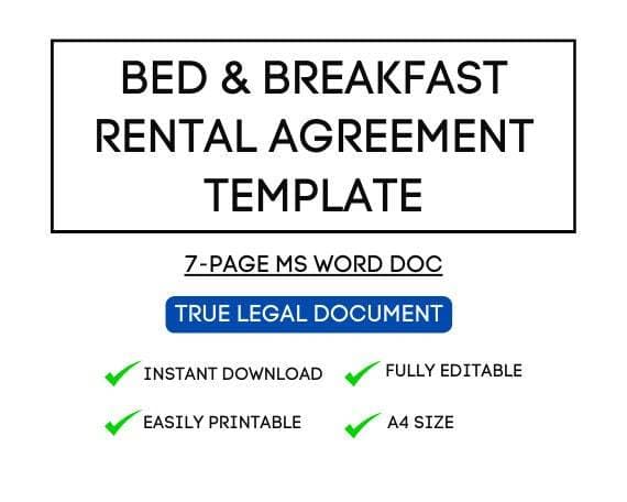 Customizable Rental Agreement for Airbnb Bed and Breakfast