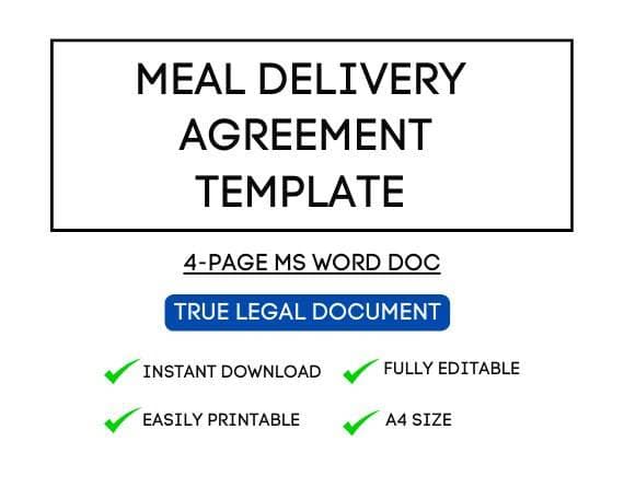 Customizable Meal Delivery Agreement for Airbnb Hosts