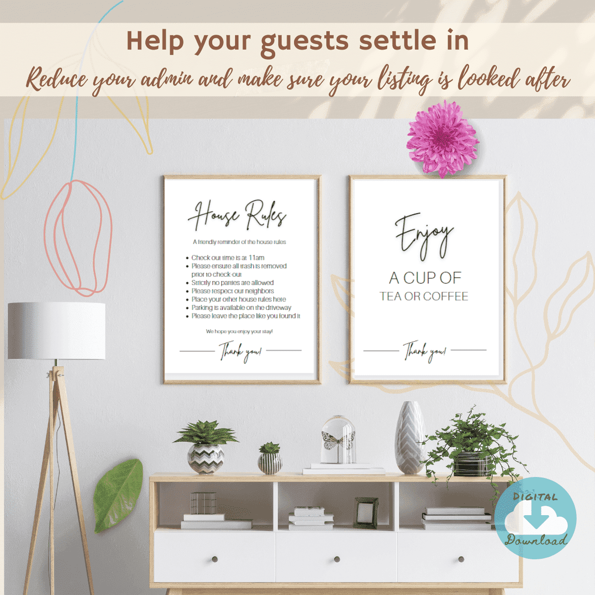 Airbnb Posters Bundle: 15 Editable Templates for Hosts
