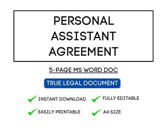 Airbnb Personal Assistant Agreement Template for STR Hosts