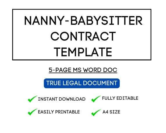 Nanny Contract Template for Airbnb Hosts & STR Managers