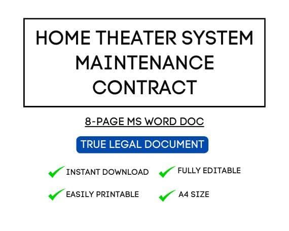 Home Theater Contract Template for Airbnb Hosts