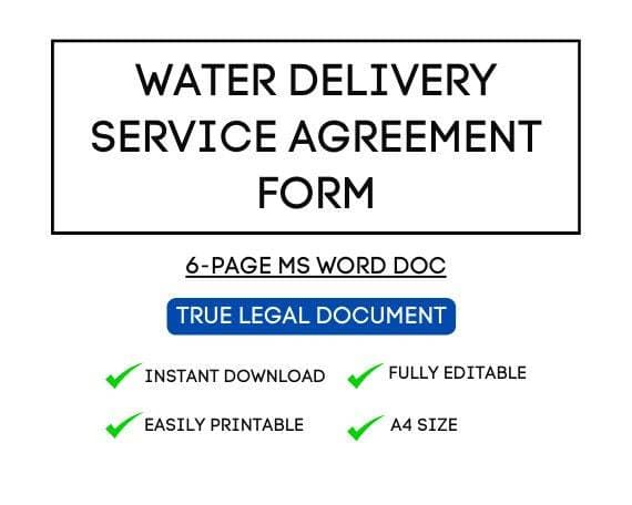 Water Delivery Service Agreement for Airbnb Hosts