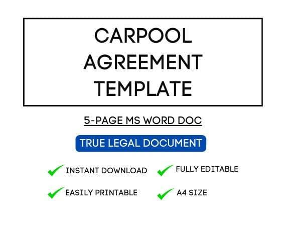 Carpool Agreement Template for Airbnb Hosts and STRs