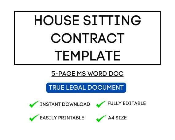 Airbnb House Sitting Contract Template for STR Hosts