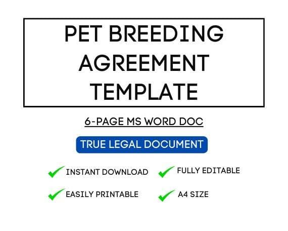 Comprehensive Pet Breeding Agreement for STR Hosts