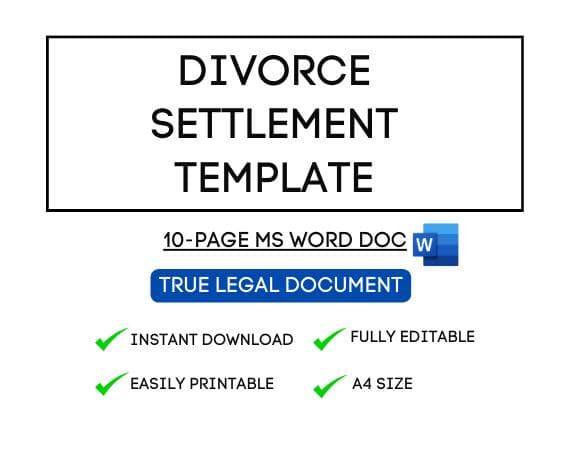 Divorce Settlement Agreement Template for STR Hosts