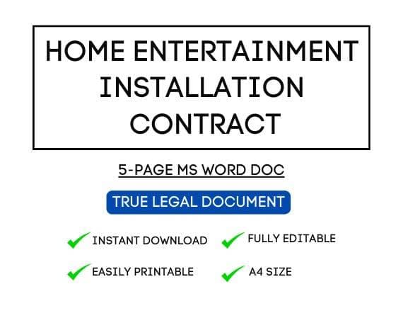 Home Entertainment Contract Template for Airbnb Hosts