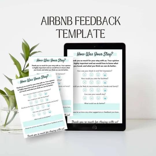 Airbnb Guest Feedback Form Template (A4 + Letter PDF)