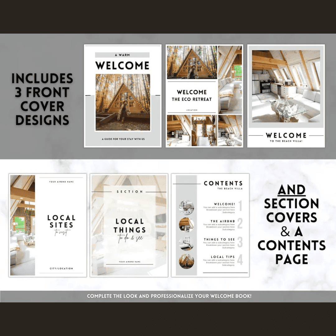 Airbnb Welcome Guide & House Manual Template (Canva, A4)
