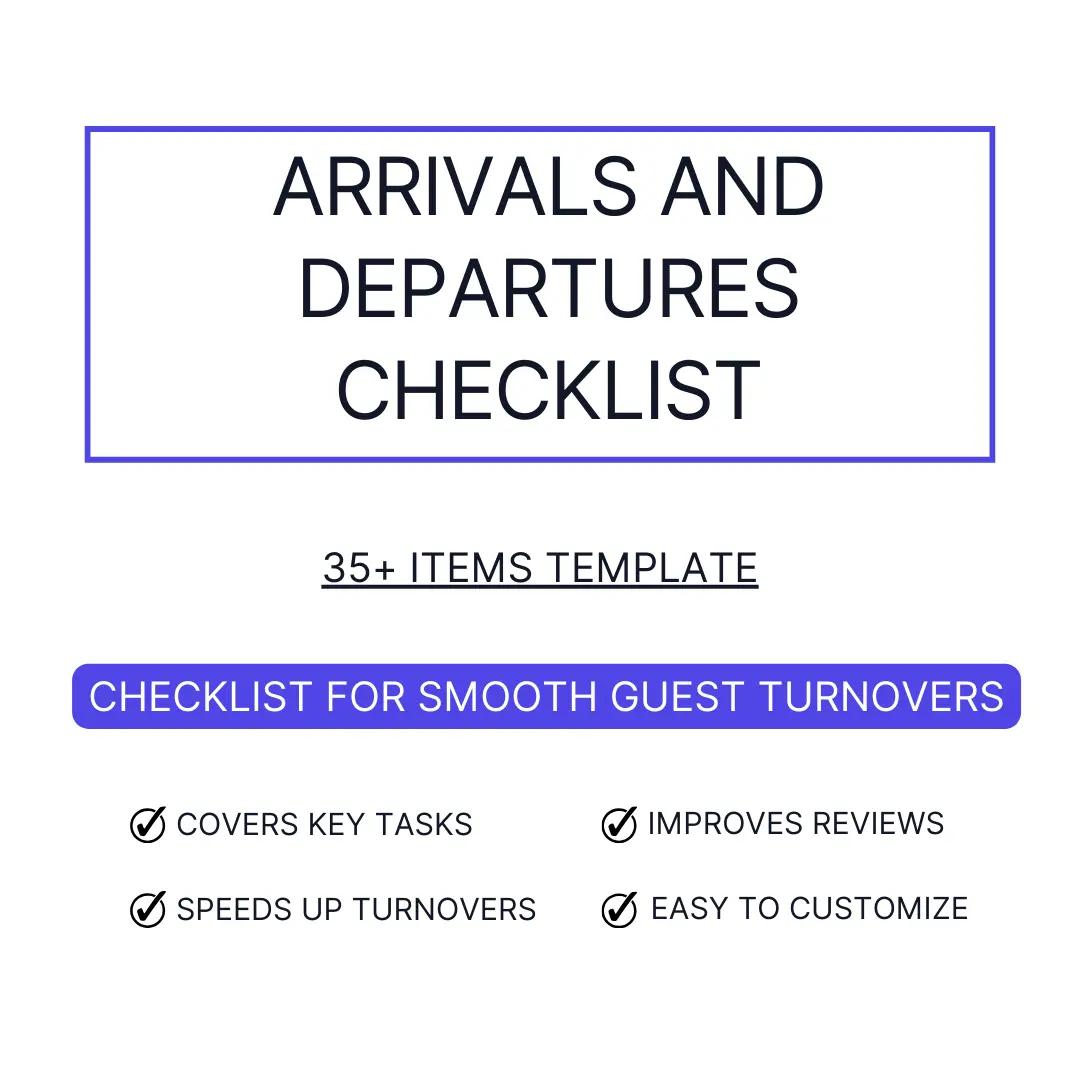Airbnb Arrivals & Departures Checklist Template (Word + PDF)