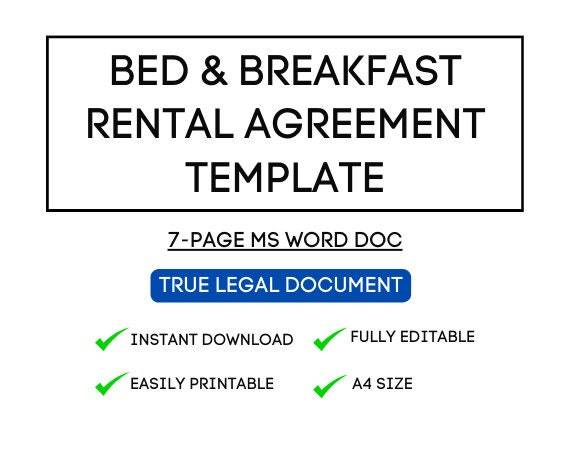 Bed & Breakfast Rental Agreement Template for Airbnb & STR Hosts