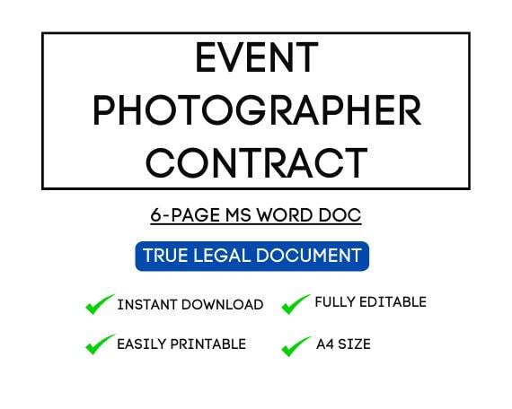 Event Photographer Contract Template for Airbnb & STR Hosts