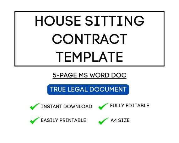 House Sitting Contract Template for Airbnb & STR Hosts