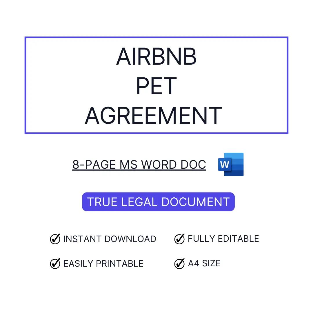 Vacation Rental Pet Policy Agreement Template for Airbnb & STR Hosts