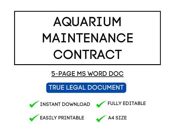 Aquarium Maintenance Contract Template for Airbnb & STR Hosts