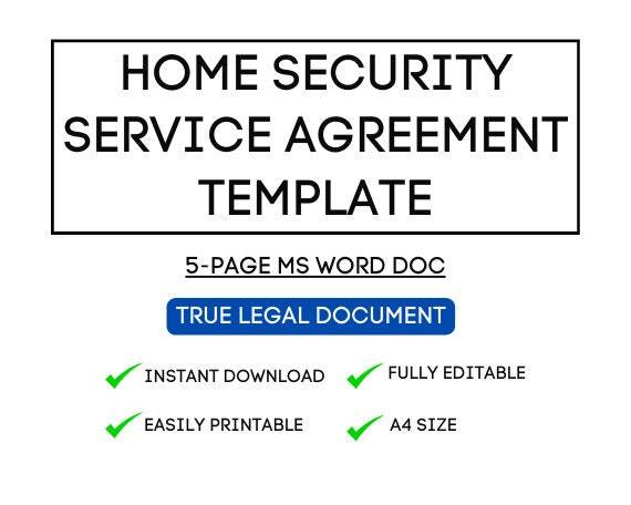 Home Security Service Agreement Template for Airbnb & STR Hosts