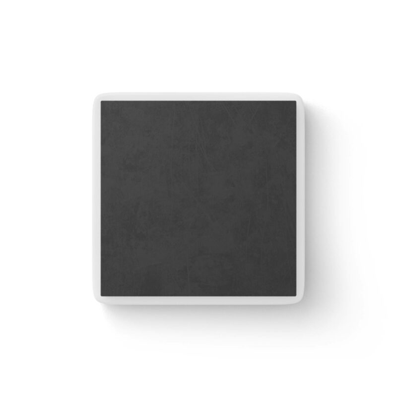 A square, black Airbnb Porcelain Magnet with a slightly textured surface, viewed from above against a white background.