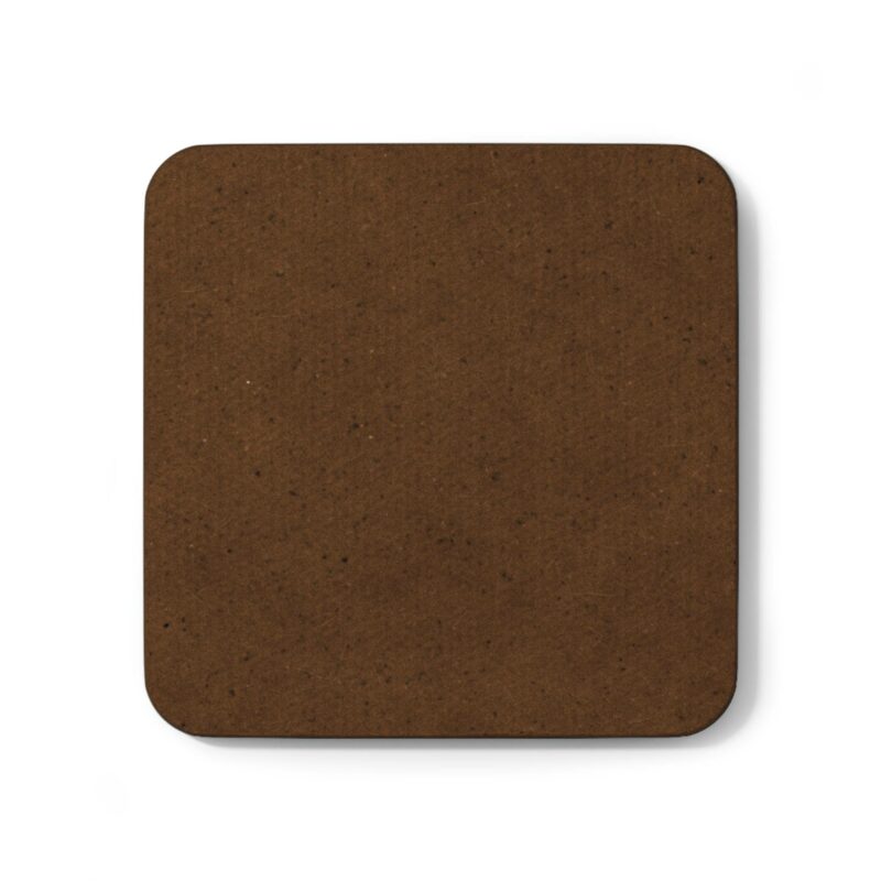 A flat, square cork coaster with rounded corners from "I'm an Airbnb Superhost Hardboard Back Coaster" collection, set against a white background.