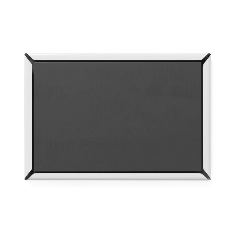 A rectangular, black-framed flat surface viewed from above, resembling a chalkboard or whiteboard. The item appears empty and is set against a plain white background - it's the "I'm an Airbnb Superhost Button Magnet," available in 1 & 10 pieces.