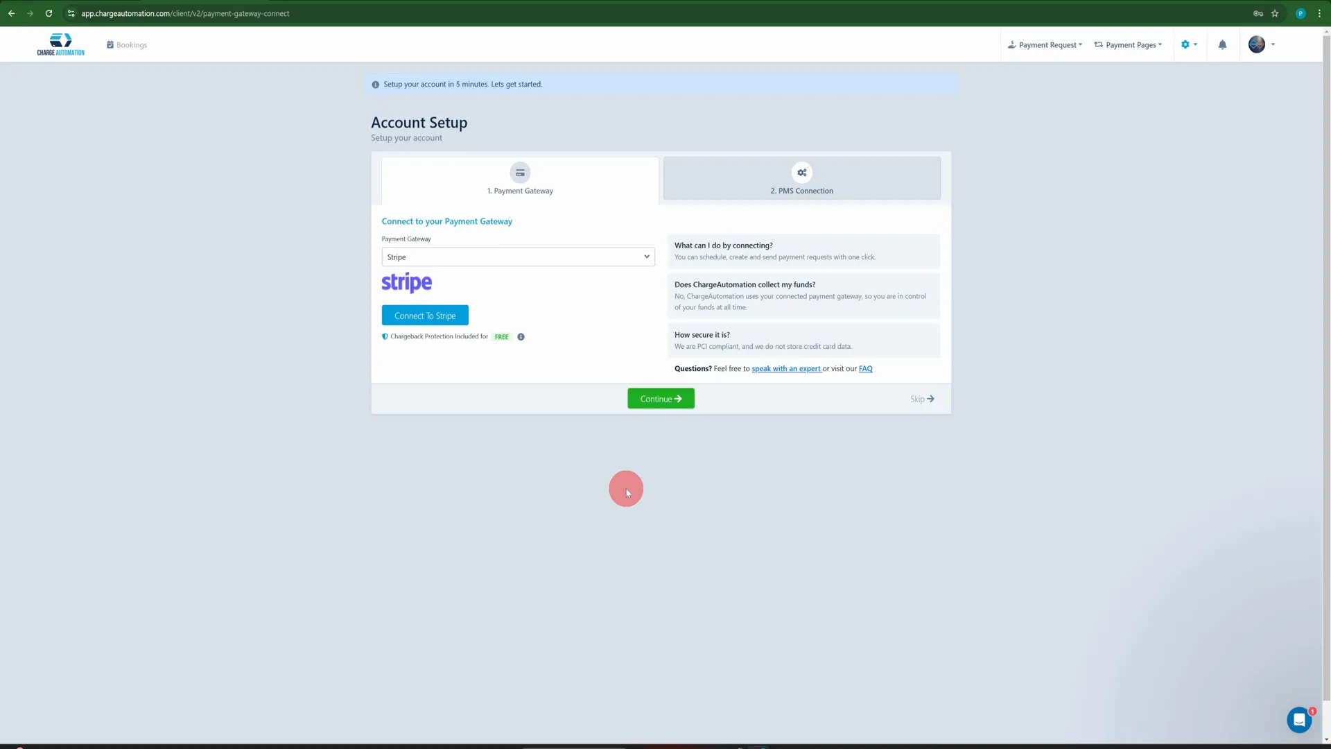 Connecting payment gateway on Charge Automation