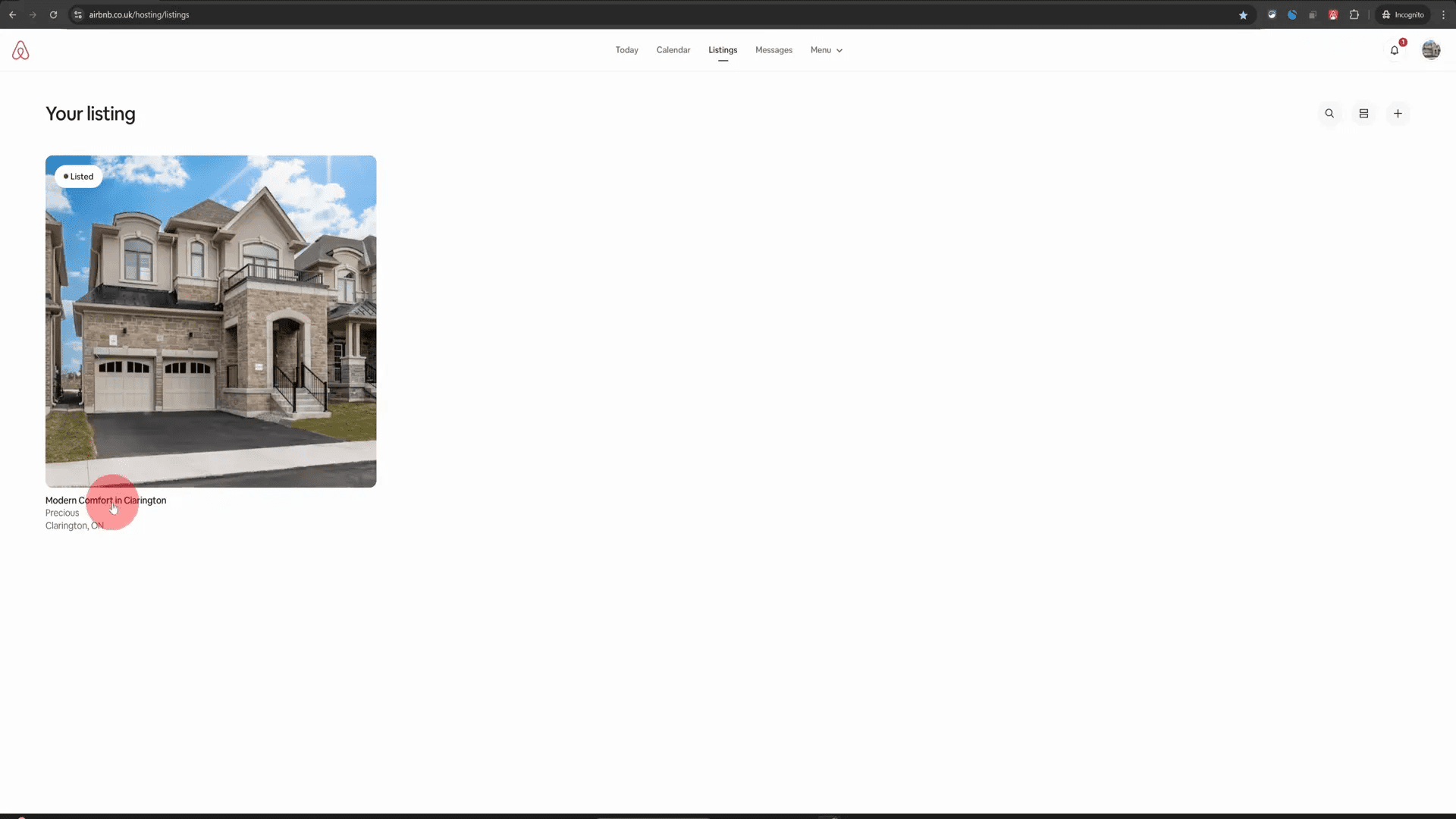 Opening listing editor