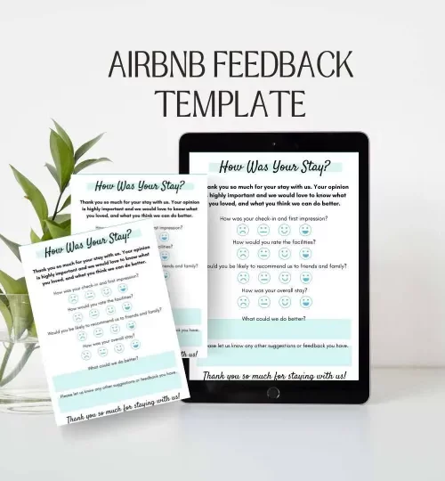 Airbnb Hosting The Airbnb Feedback Form on an iPad.