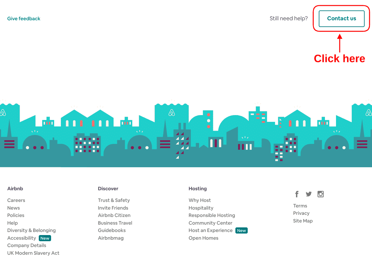 Airbnb Hosting The homepage of a website for Airbnb hosting with a city in the background.