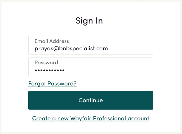 Airbnb Hosting A sign in screen for a professional hosting account.