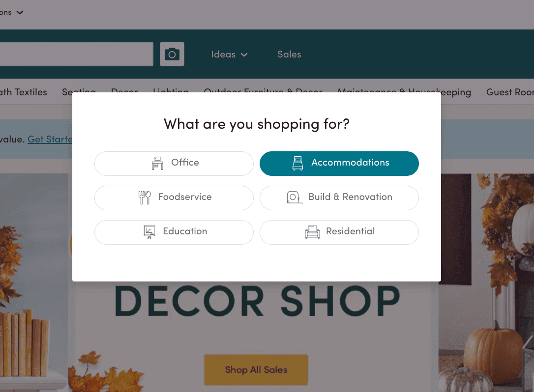 Airbnb Hosting A screen shot of the Airbnb Hosting website showcasing decor shop.