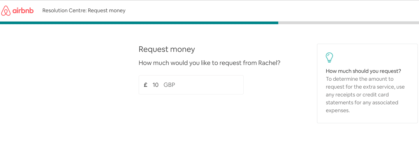 Airbnb Hosting A screenshot of an Airbnb hosting page with the word 'return money'.