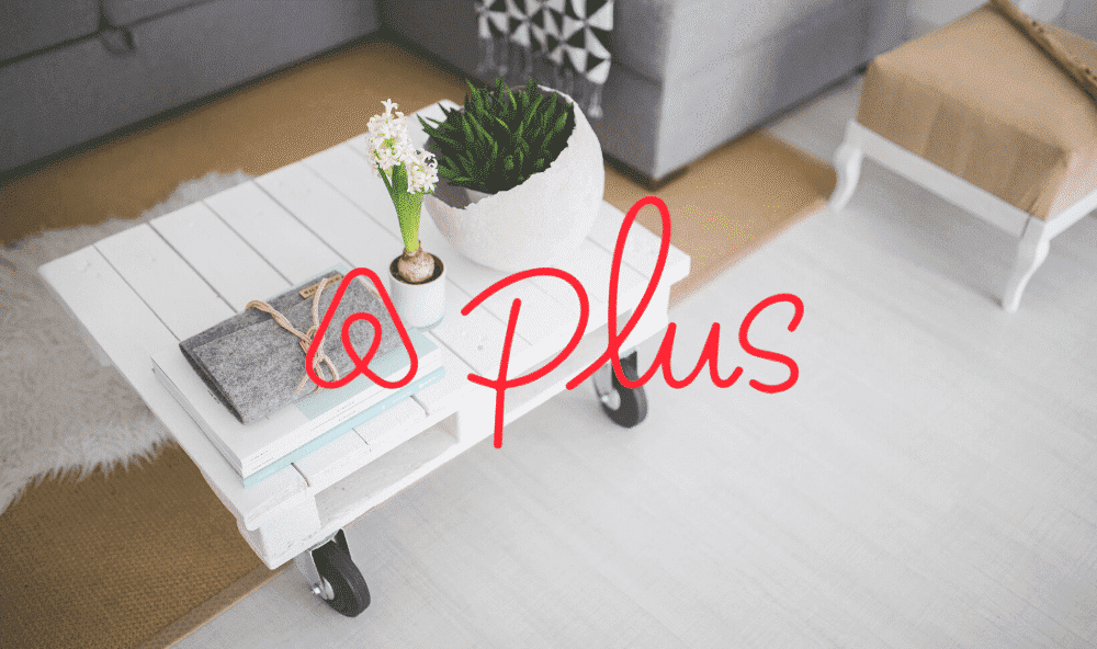 Airbnb Hosting An Airbnb hosting living room with a plus sign on a table.