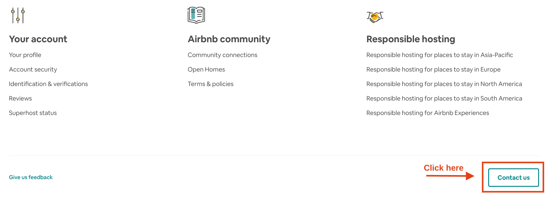 Airbnb Hosting A page with the option to create a new Airbnb Hosting account.