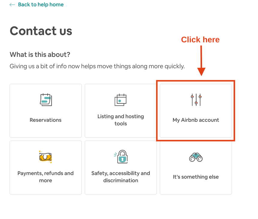 Airbnb Hosting The contact us page on Slack for Airbnb Hosting.