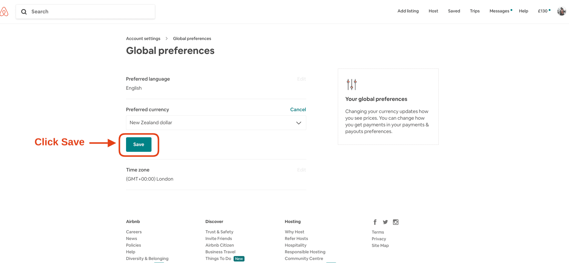 Airbnb Hosting A web page featuring a link to an Airbnb hosting product.