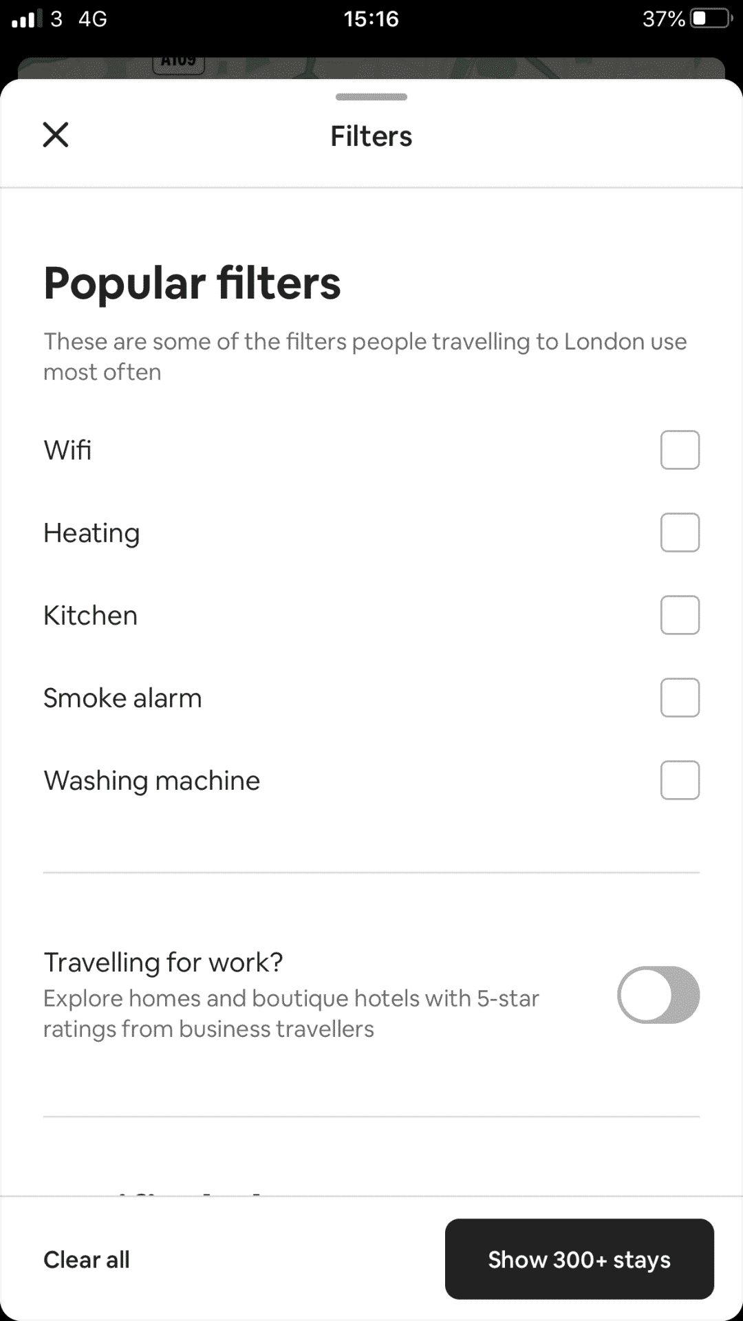 Search Filters on Airbnb mobile Apps