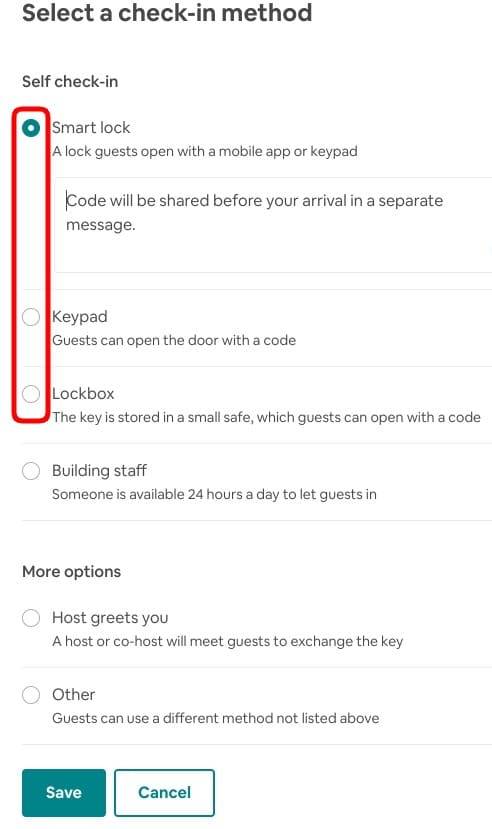 Airbnb Self Checkin Options