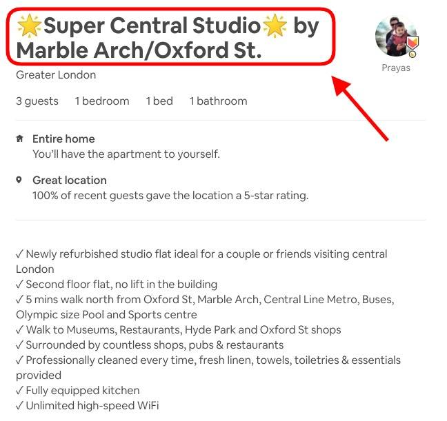 Airbnb Hosting Super central studio by marble arch oxford st. (Keywords: Airbnb Hosting, Airbnb Business)