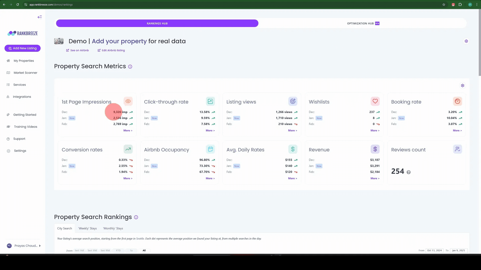 Performance Tracking Screenshot