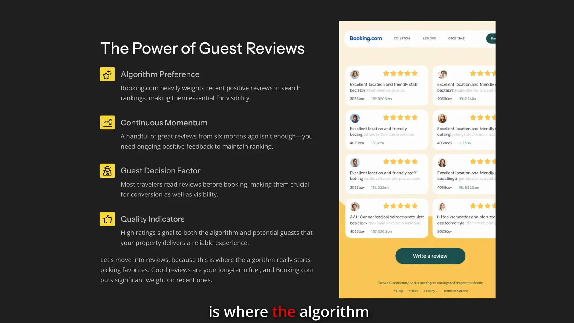 Booking.com review management example
