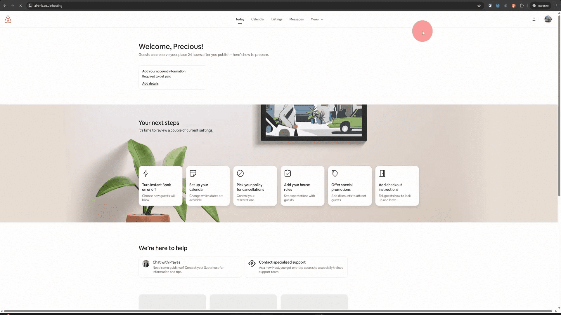 Switching to hosting dashboard